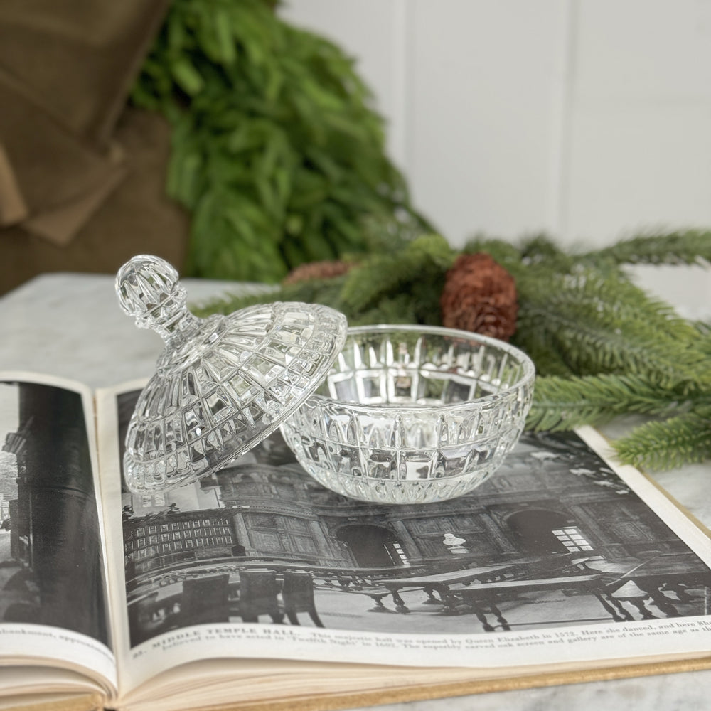 Vintage crystal lidded bowl.