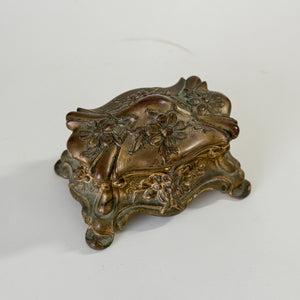 Vintage brass jewellery casket