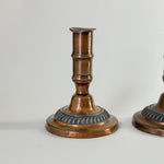 Vintage copper taper candleholder pair.