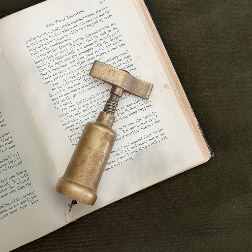 Vintage brass corkscrew.