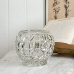 Vintage cut glass bowl geometric pattern.