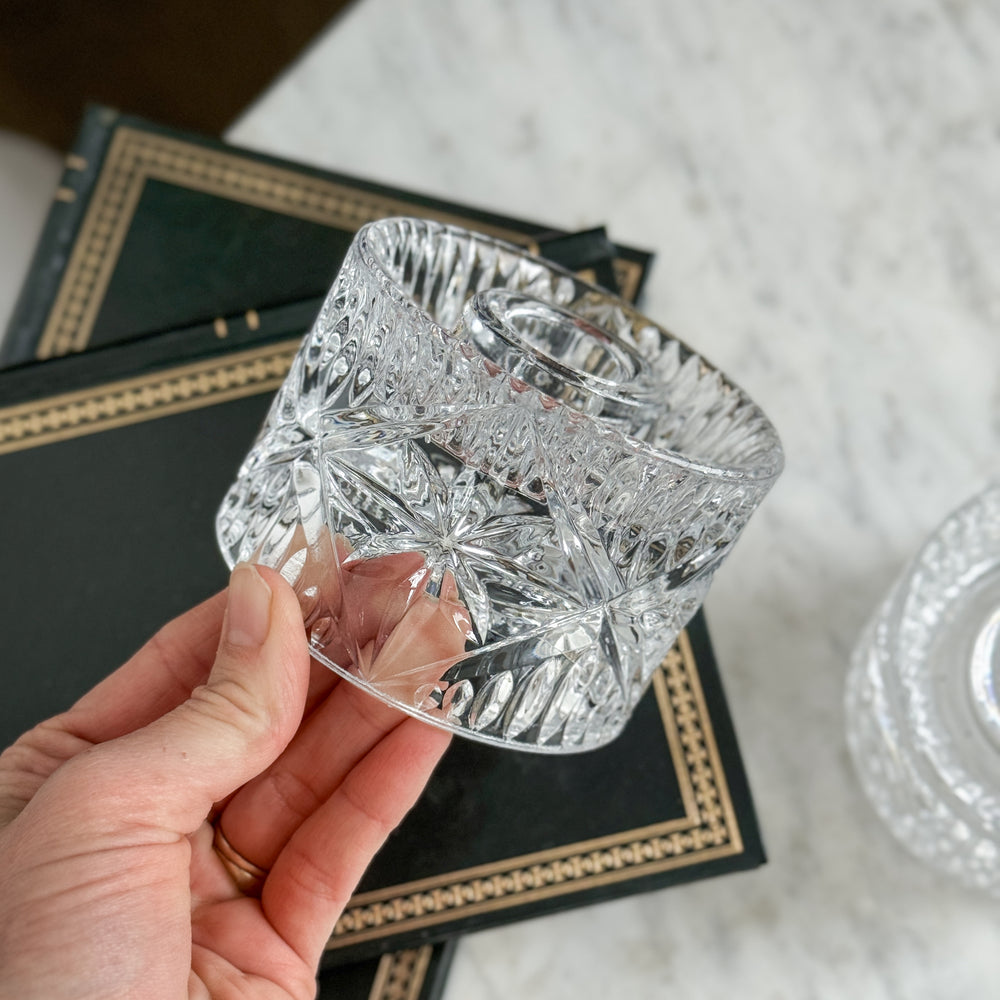 Vintage Heavy Glass Taper Holder.