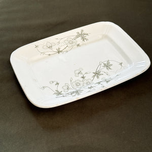 Antique Green Leaf Ironstone Platter
