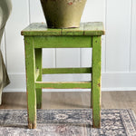 Vintage green painted european stool.