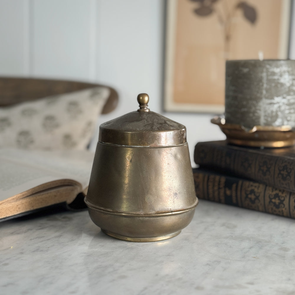 Vintage Brass Lidded Jar.