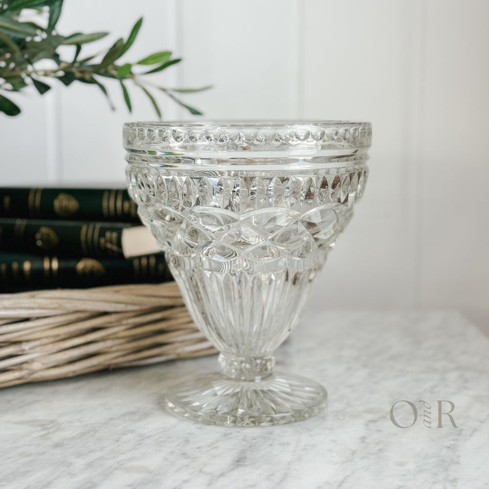 Vintage Glass Pedestal Vase