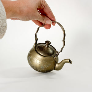 Brass Etched Teapot.