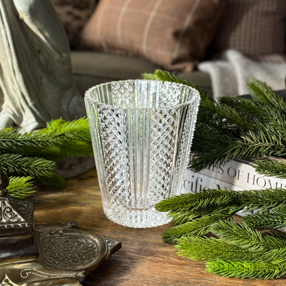 Vintage crystal candleholder vase.