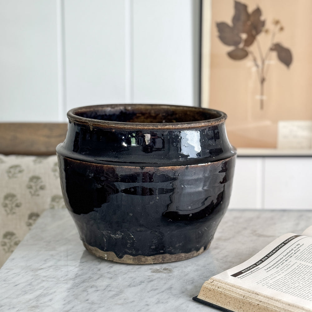 Vintage brown glazed pottery.