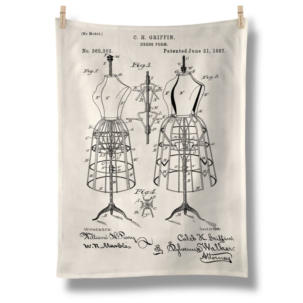 C.H. Griffin Dress Form Print Tea Towel.