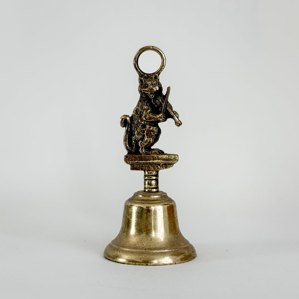 Vintage Brass Fiddle Cat Bell