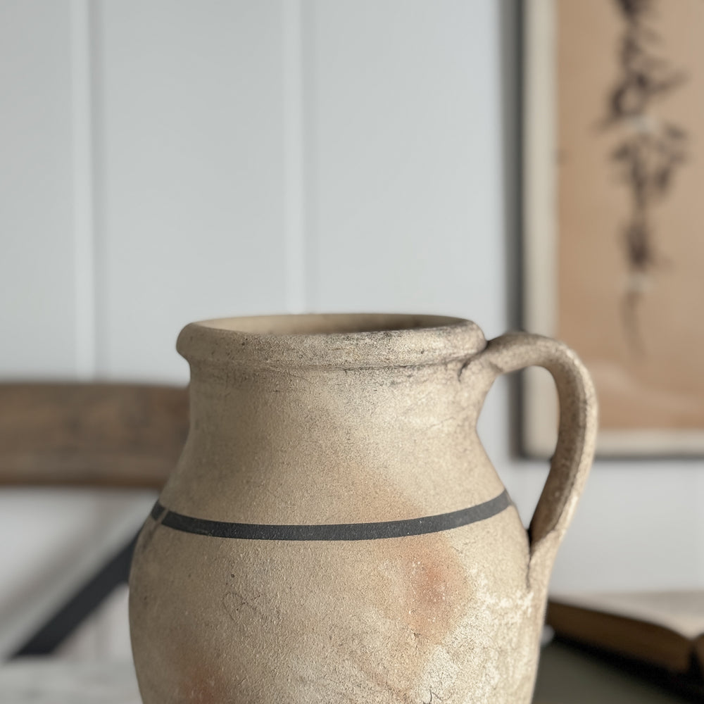 Vintage small beige Turkish pot