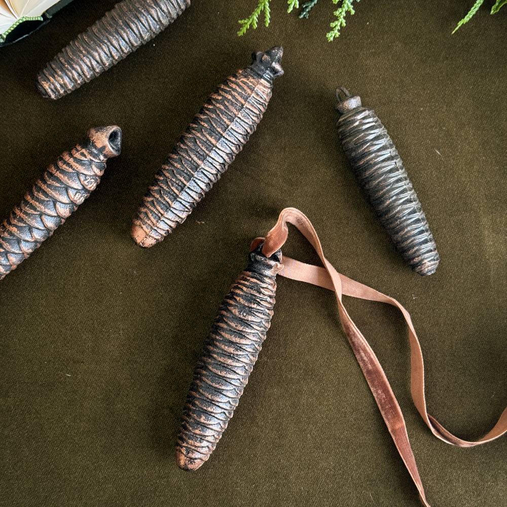 Vintage Pinecone Clock weights