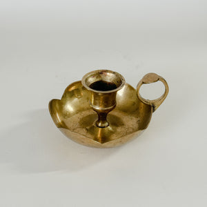 Vintage brass flower taper holder.