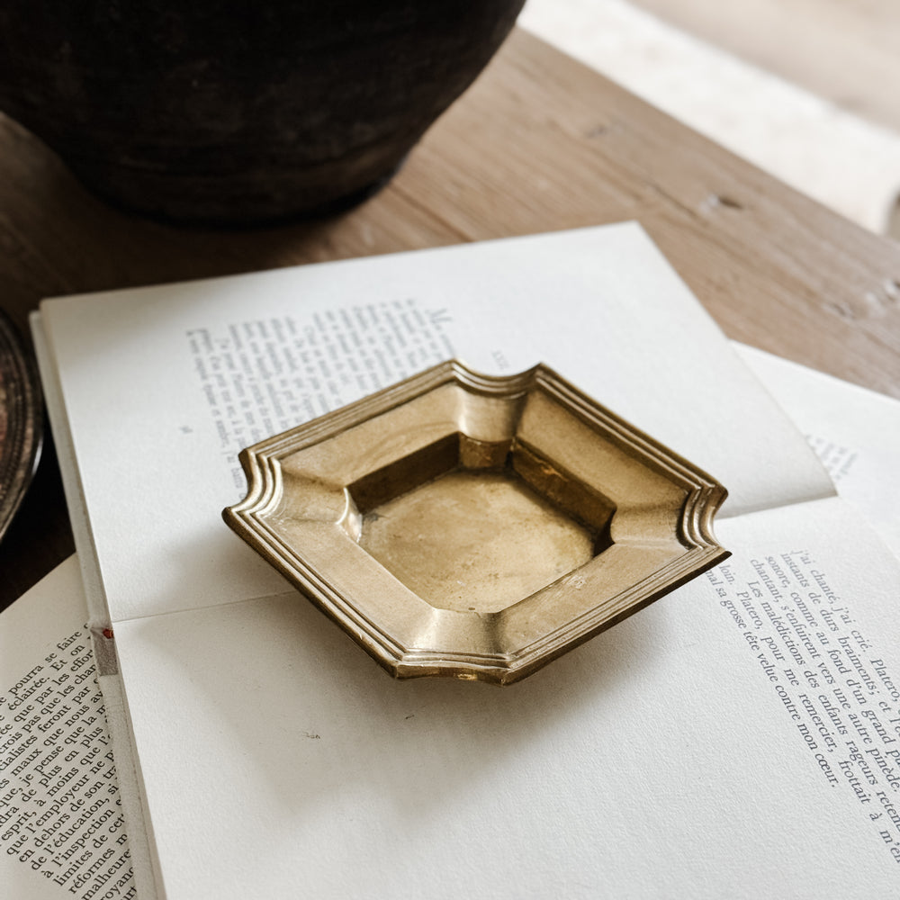 Vintage small square brass tray