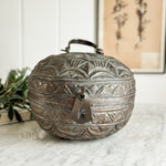 Vintage brass round lidded box.