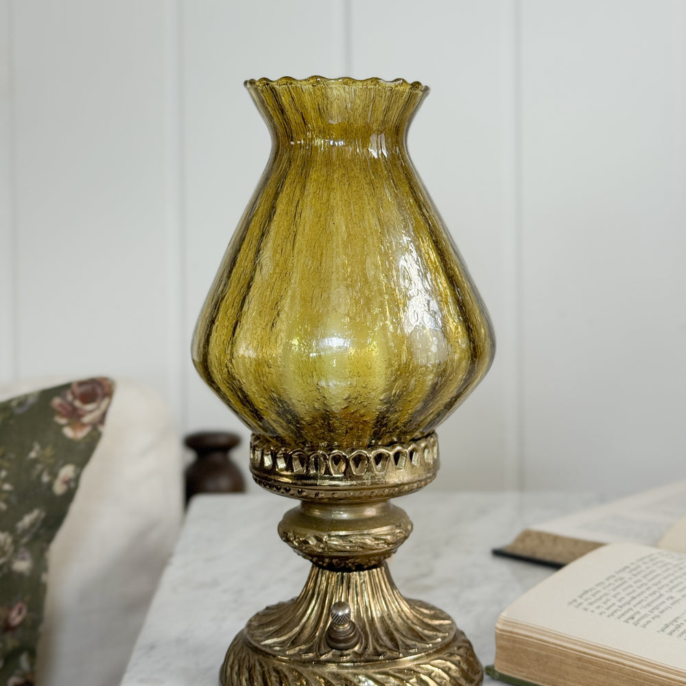 Vintage Olive Green Mid century modern lamp.