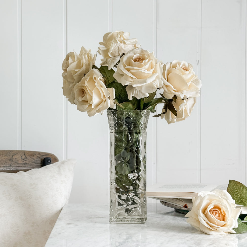 Vintage square flower vase.