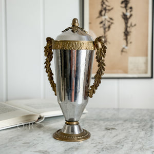 Vintage Silver and Brass Urn with Acorn handle