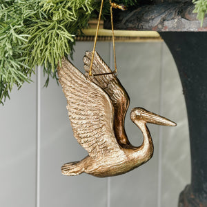 Gold Flying Bird Ornament