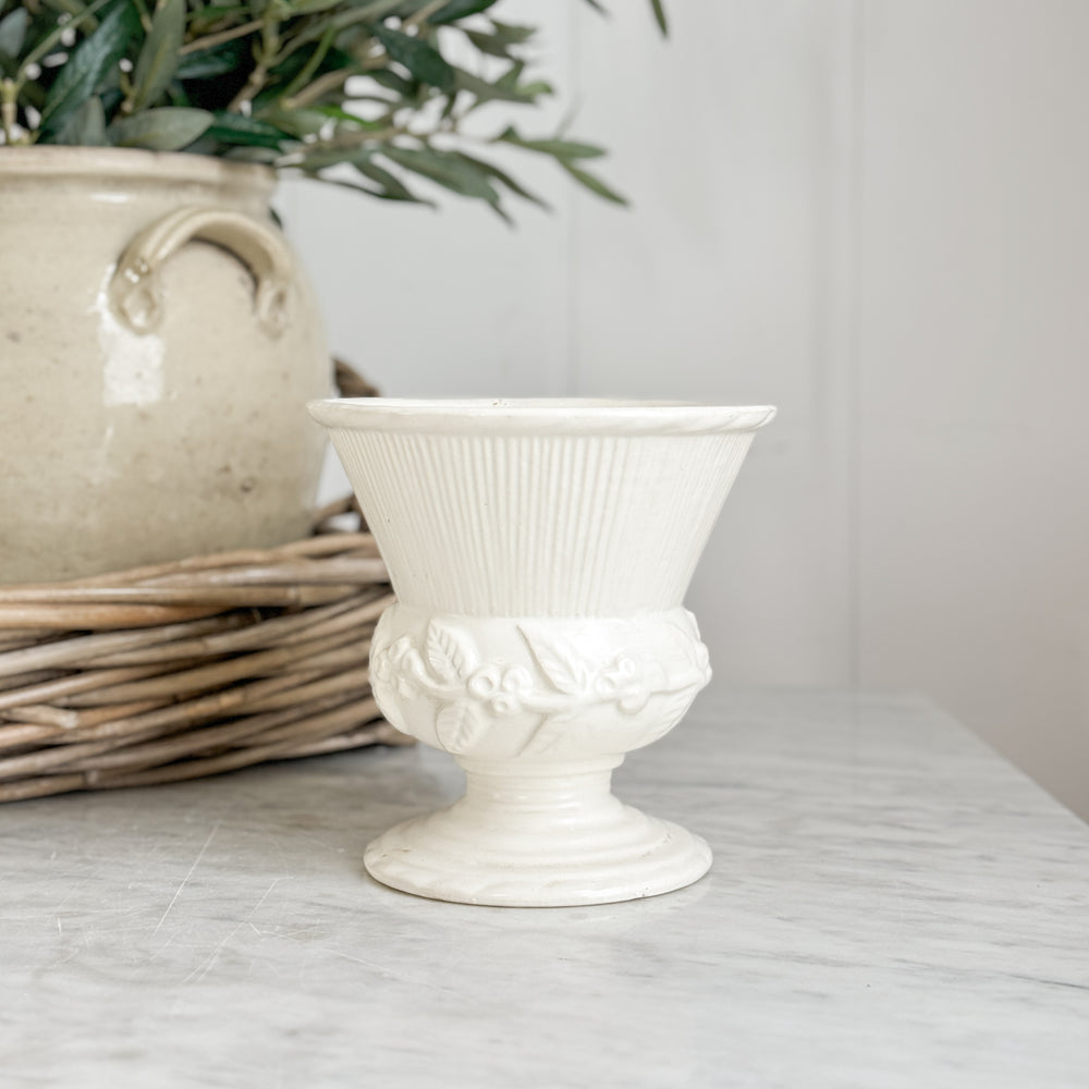 Vintage Cream USA pottery urn