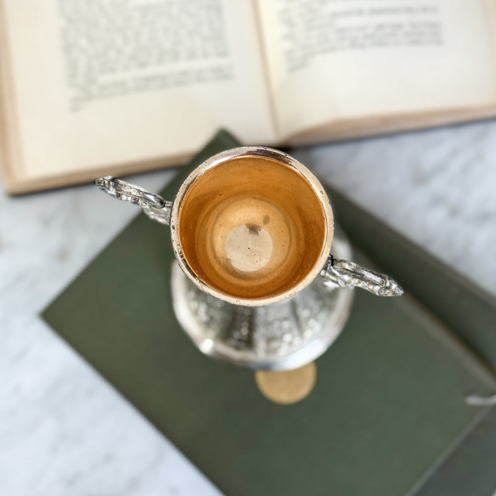 Vintage silverplate lady goblet.