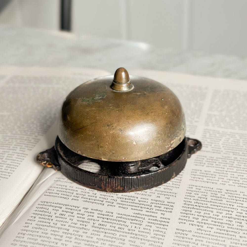 Antique Cast Iron and Brass Wall Bell
