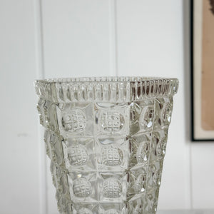 Vintage Hexagon Glass Vase