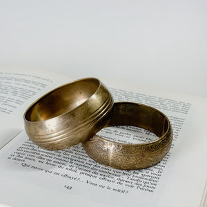 Vintage brass bangle pair.