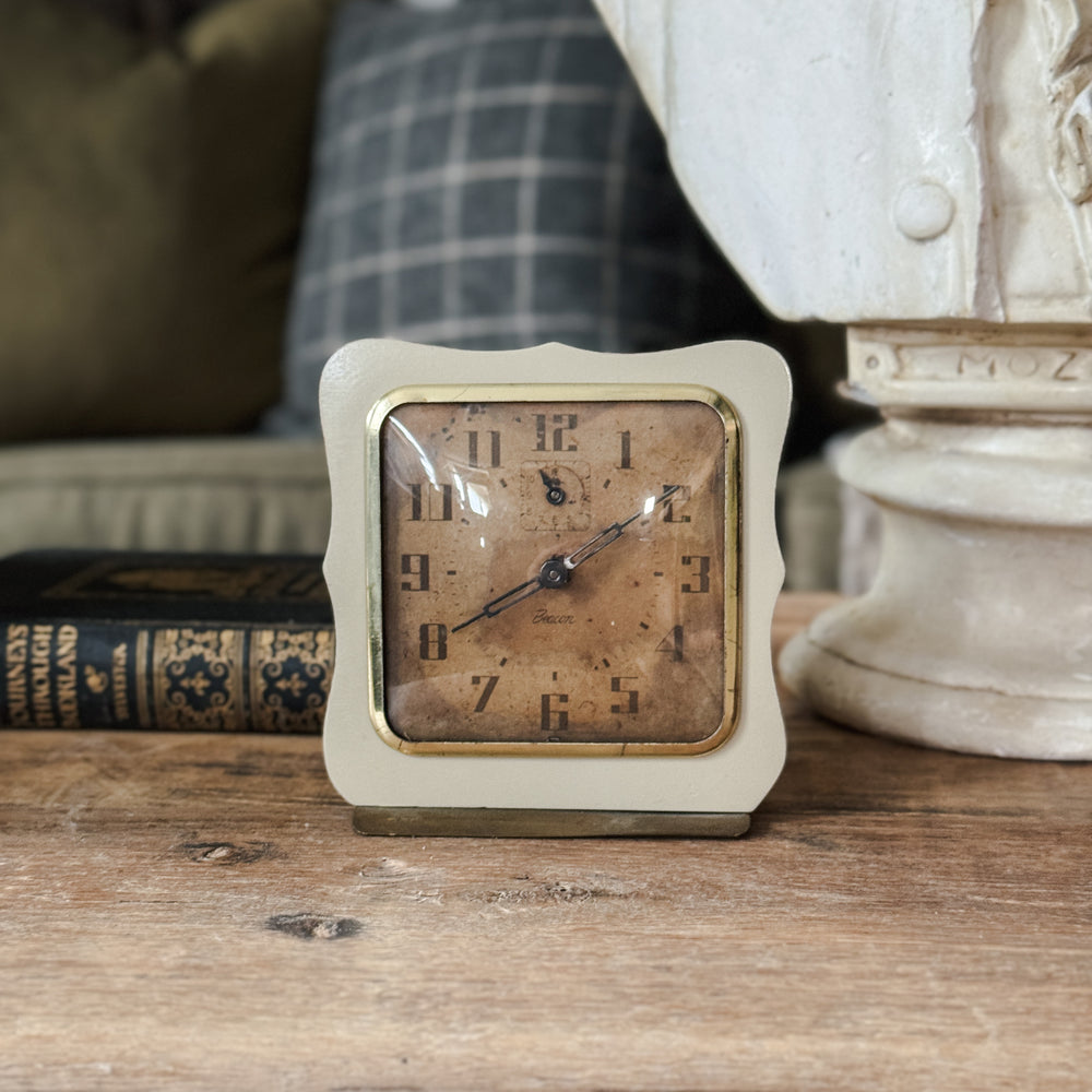 Vintage cream wave Beacon clock.