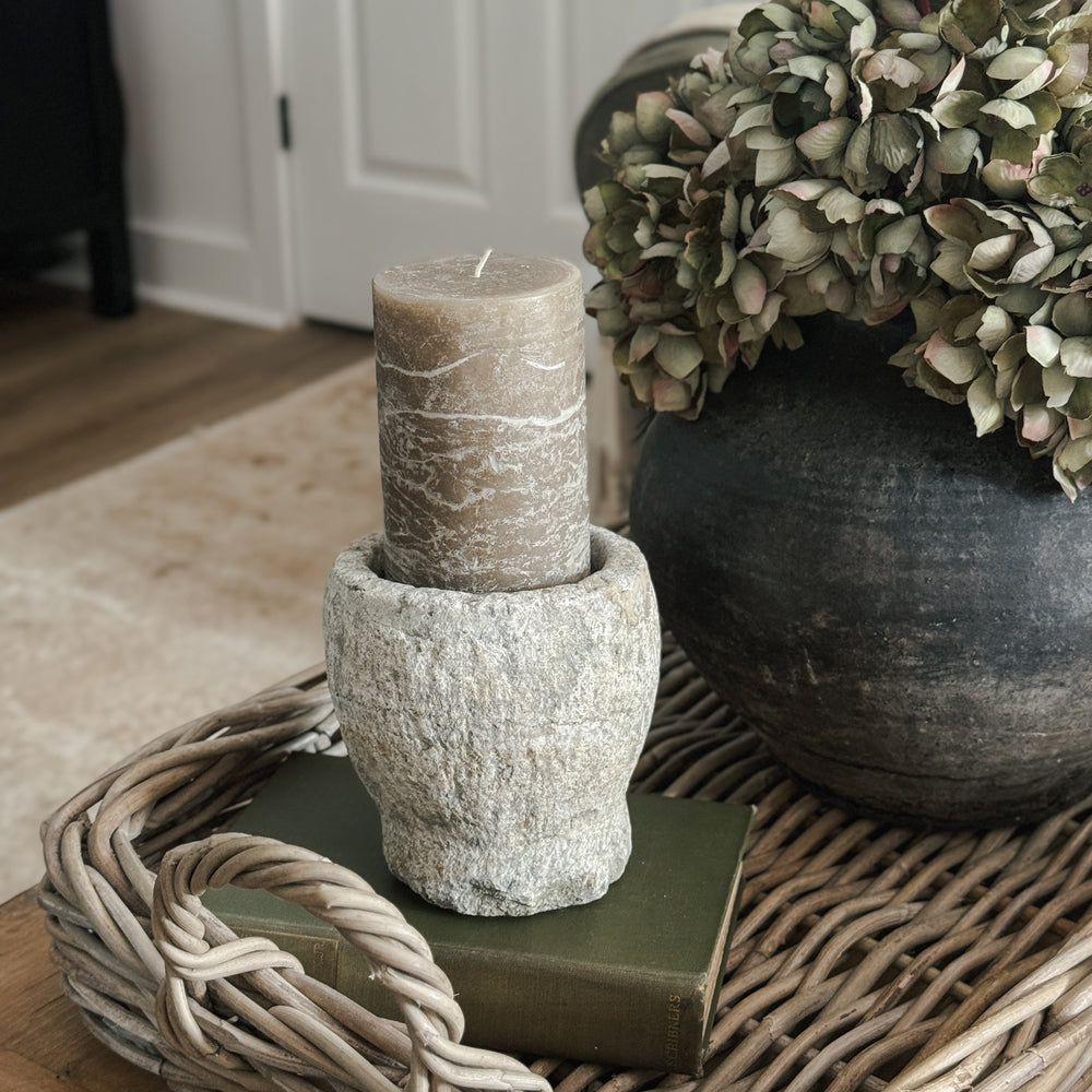Vintage Carved Stone Bowl III