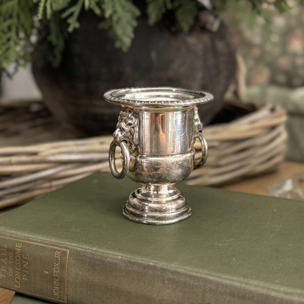Vintage Silver plate Lion Urn