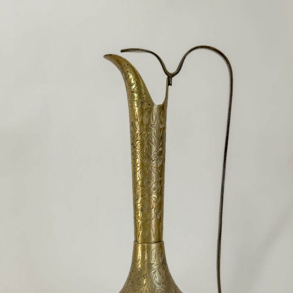 Vintage Brass Embossed Pitcher