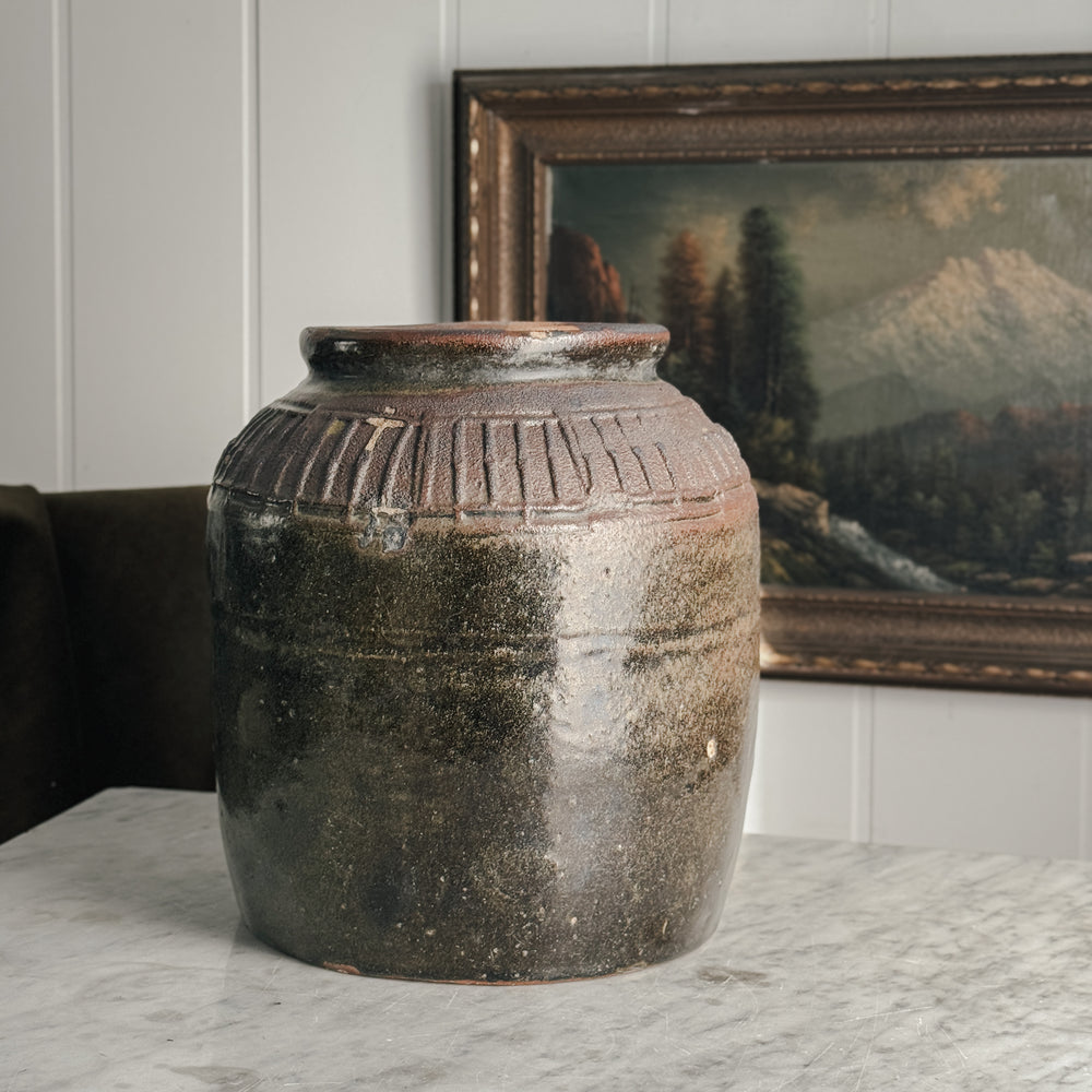 Vintage Brown Bean Pot VI.