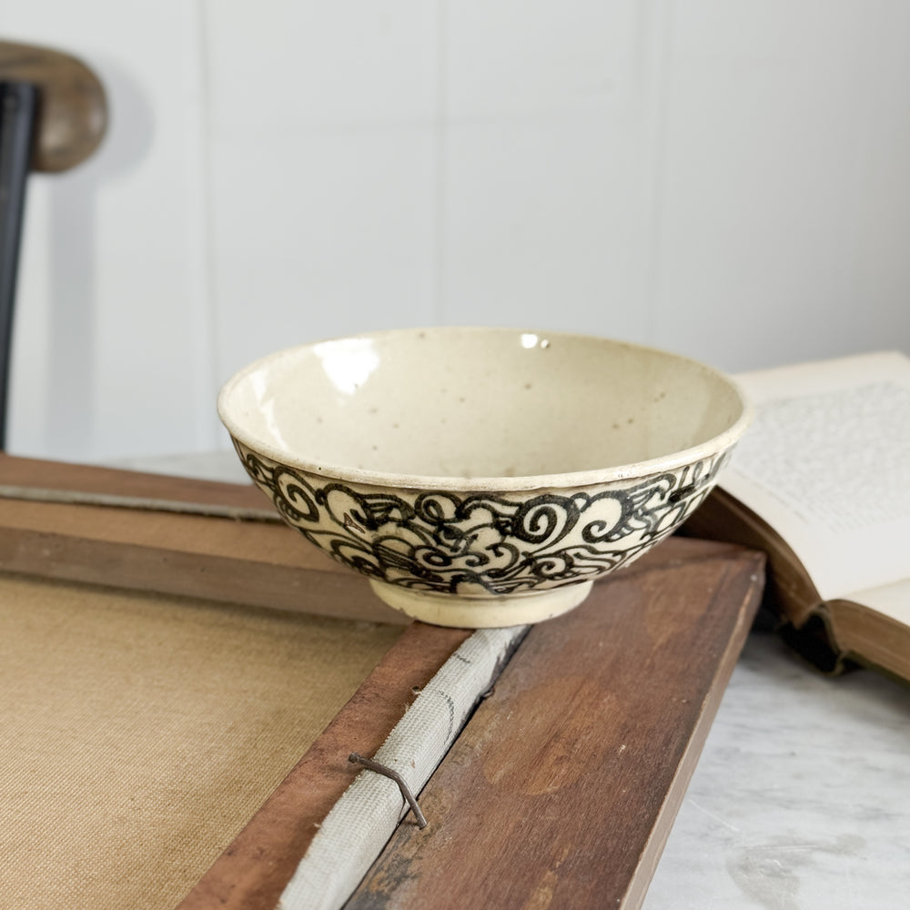 Vintage black pottery bowl