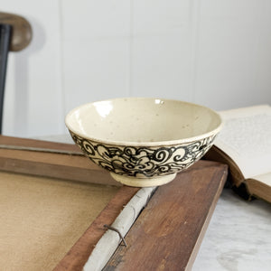 Vintage black pottery bowl