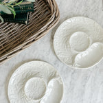 Antique white ironstone oyster plate - FRANCE