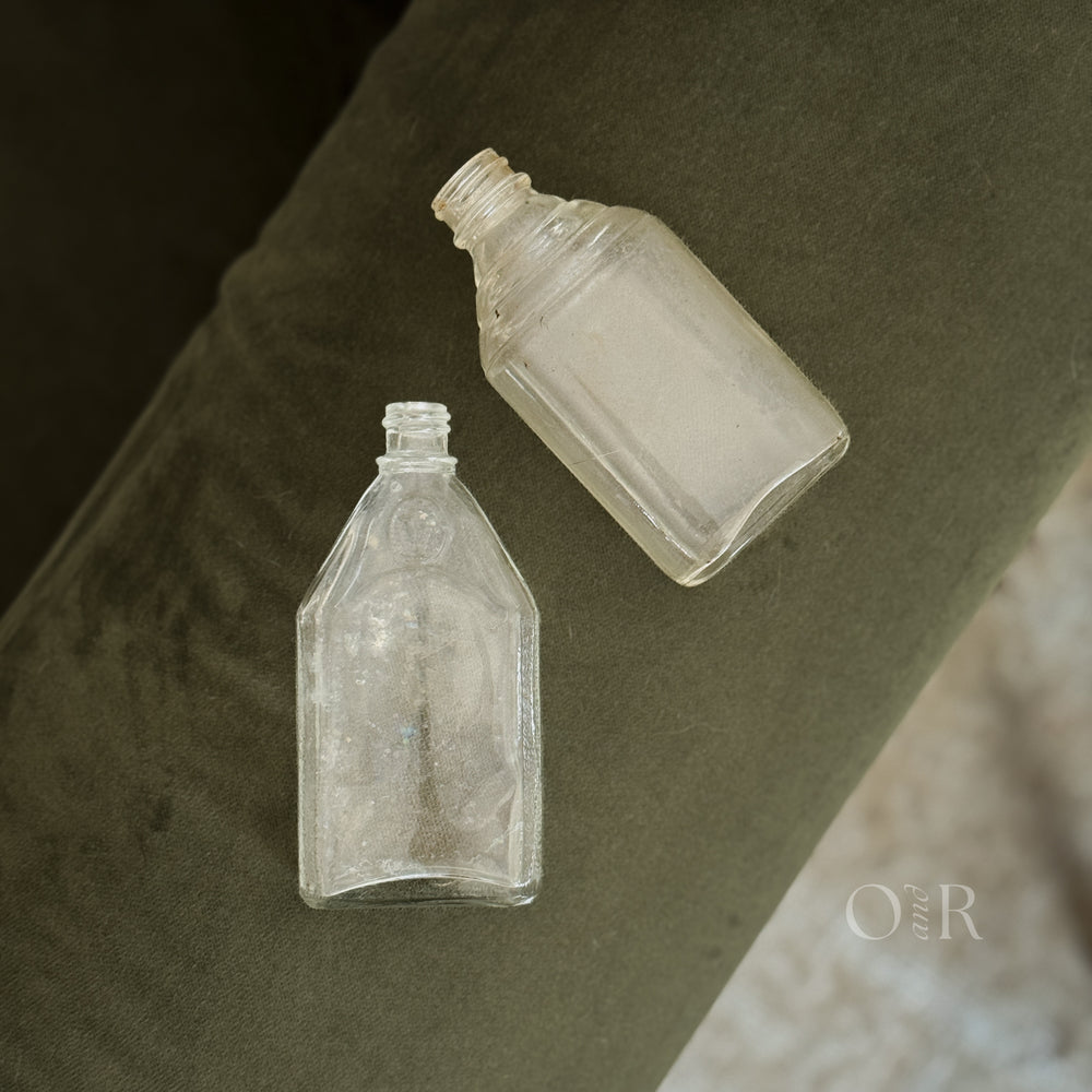 Vintage Glass Bottle Pair