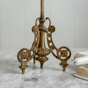 Vintage brass floral taper candleholder.