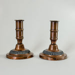 Vintage copper taper candleholder pair.