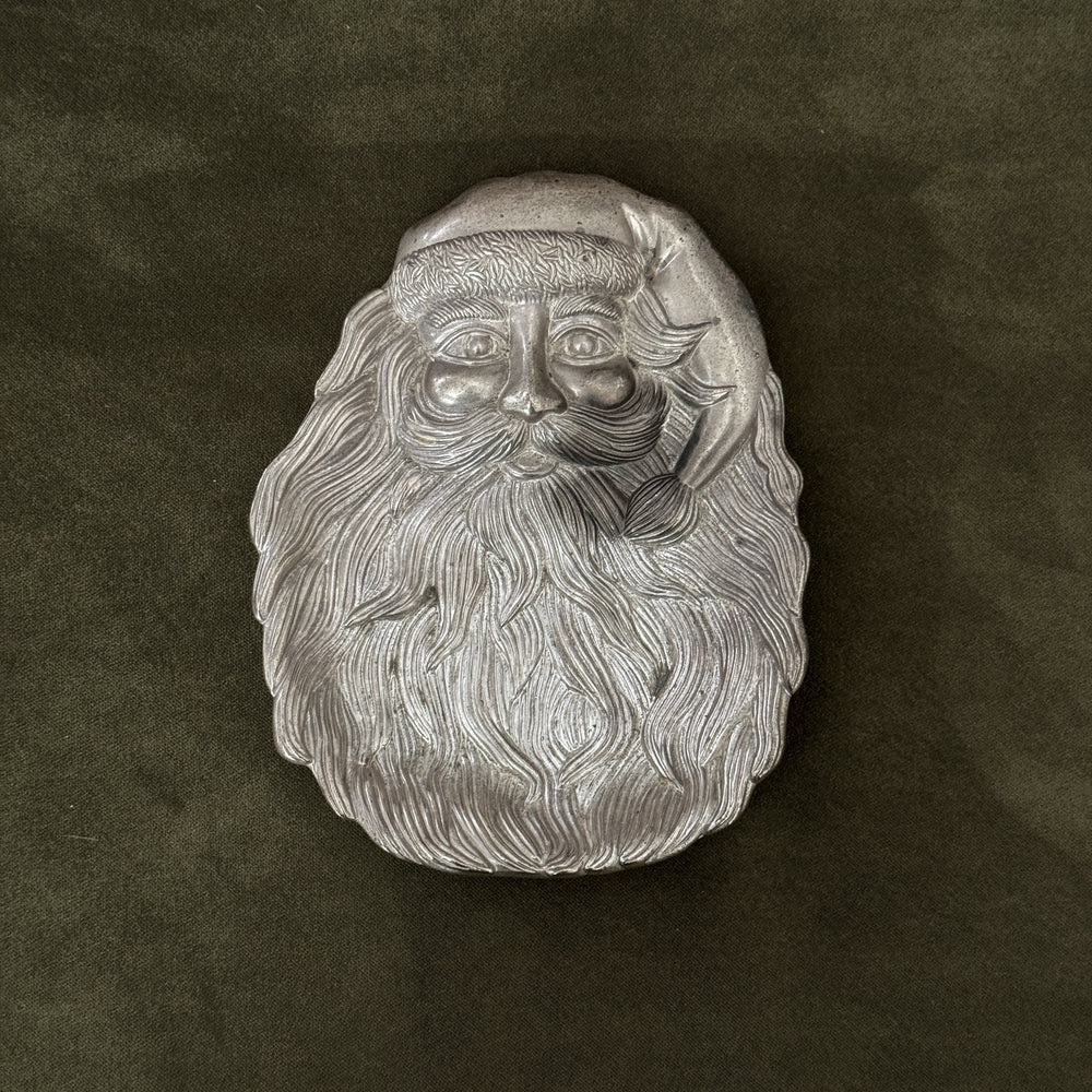 Vintage silverplate Santa dish.