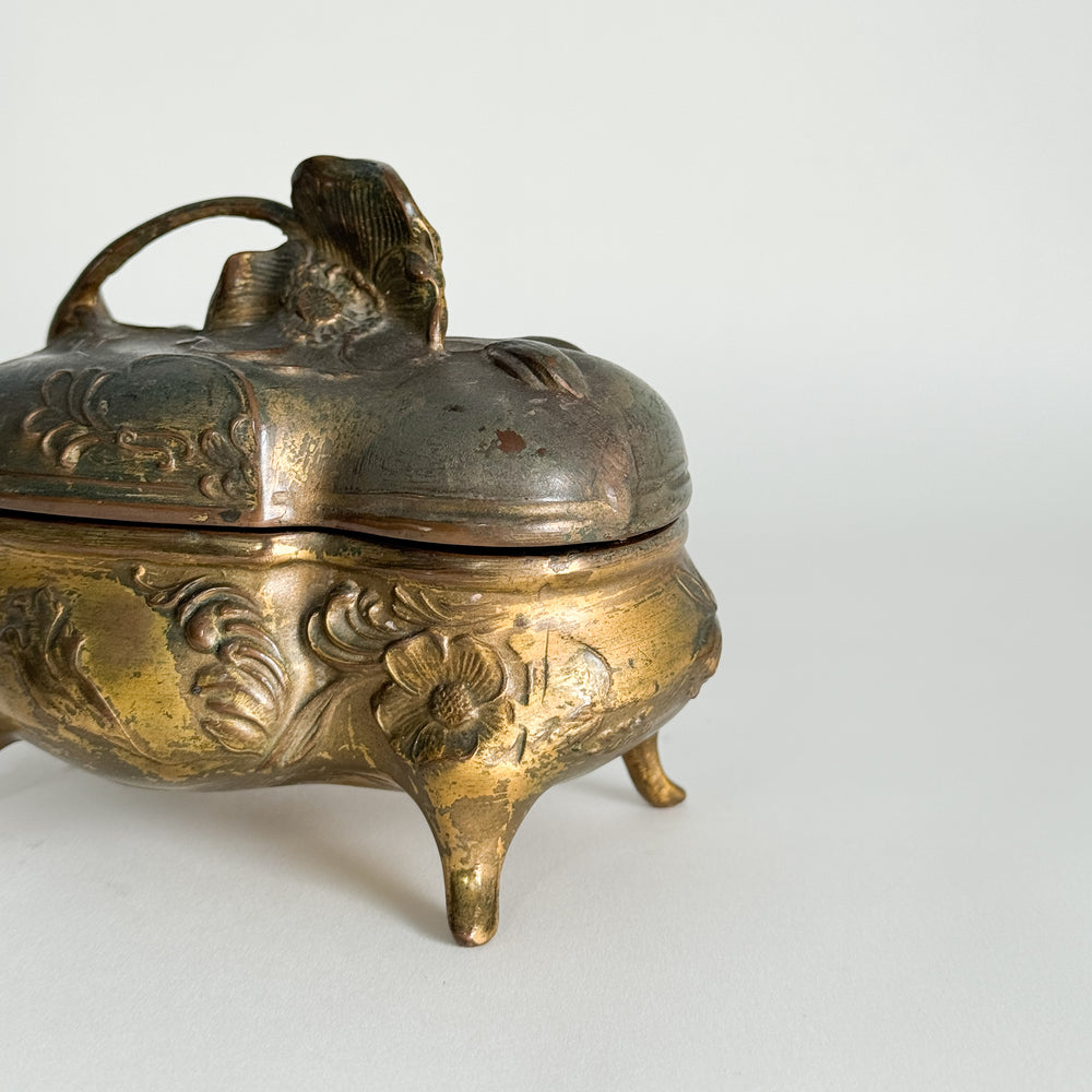 Vintage Golden Casket Jewellery Box