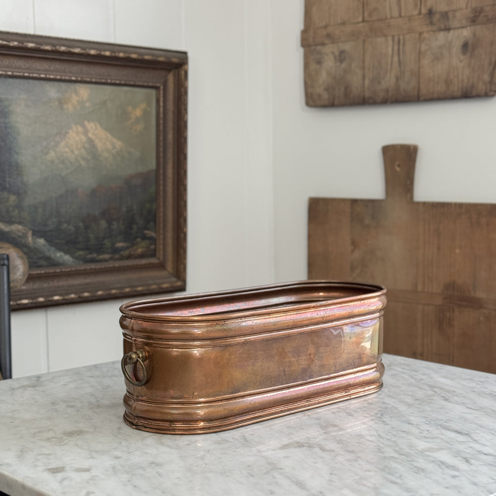 Vintage Long Copper Planter.