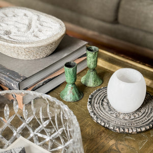 Il Prato green metal taper candleholder