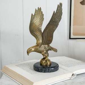 Vintage Brass Eagle on Marble Base