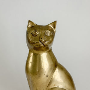 Vintage brass sitting cat