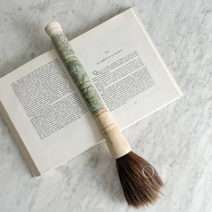 Vintage Large Carved Green Marble Calligraphy Brush