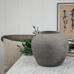 Vintage black pottery vase