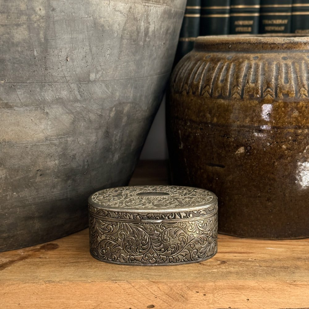 Vintage Metal Jewellery Box.