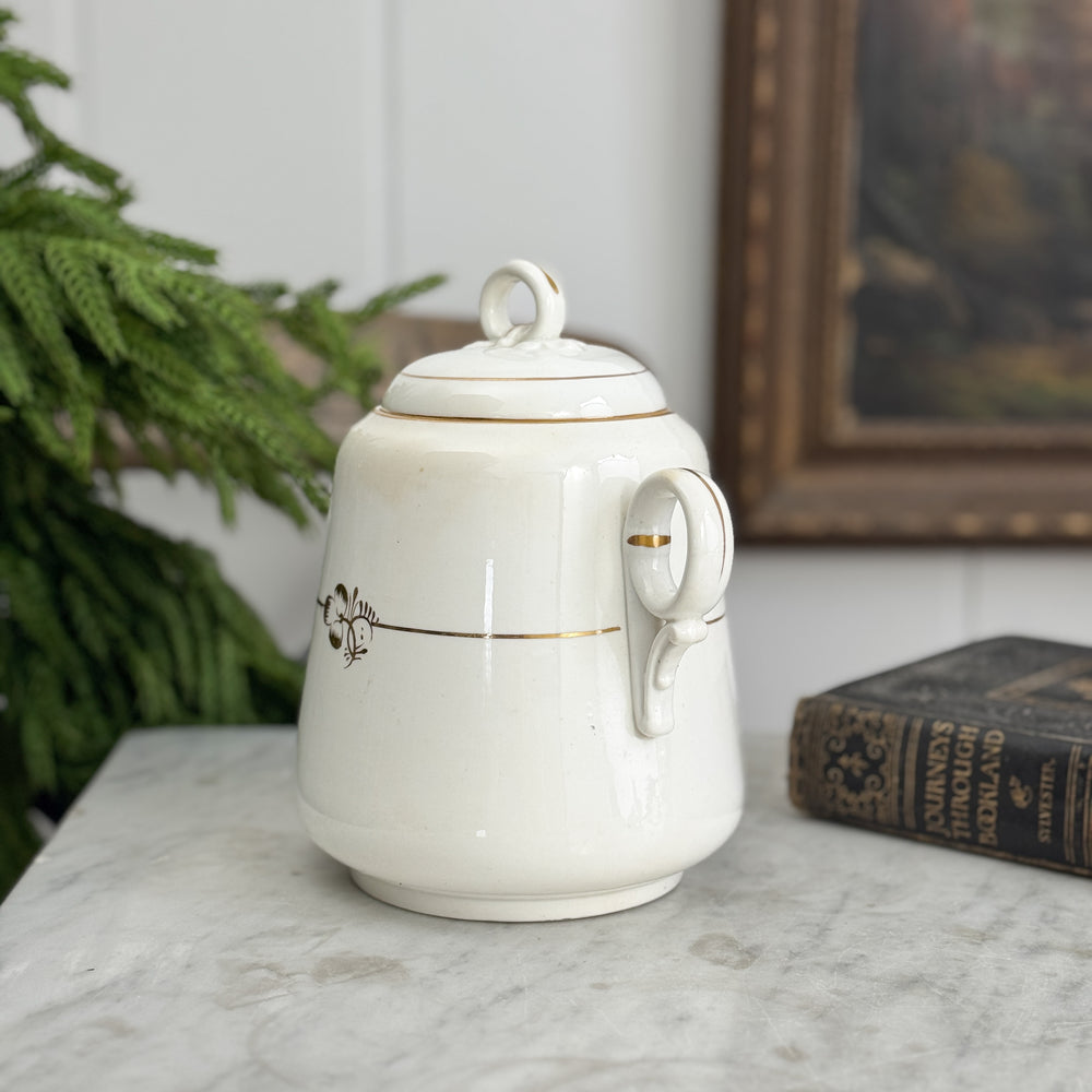 Vintage white ceramic sugar bowl